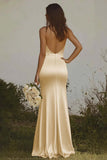 Dusty Sage Mermaid Halter Satin Backless Maxi Dress