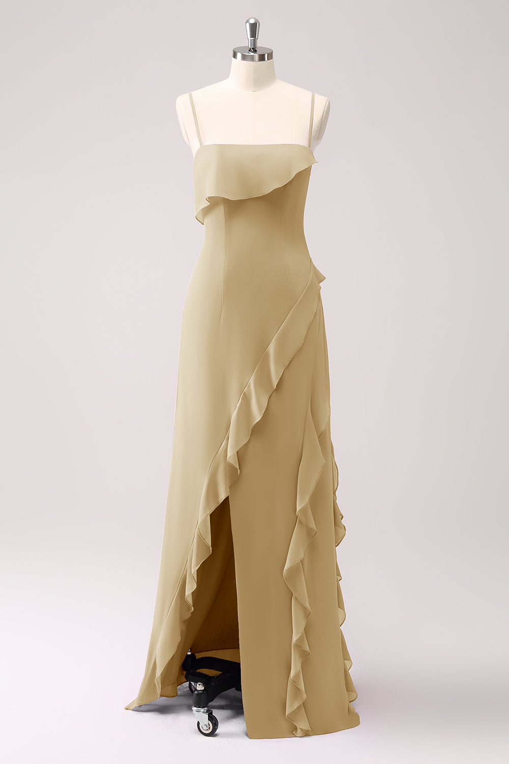 Wedtrend Women Sheath Bridesmaid Dress with Slit Spaghetti Straps Ruffle Long Wedding Party Guest Dress WEDTREND Wedtrend Women Sheath Bridesmaid Dress with Slit Spaghetti Straps Ruffle Long Wedding Party Guest Dress WEDTREND