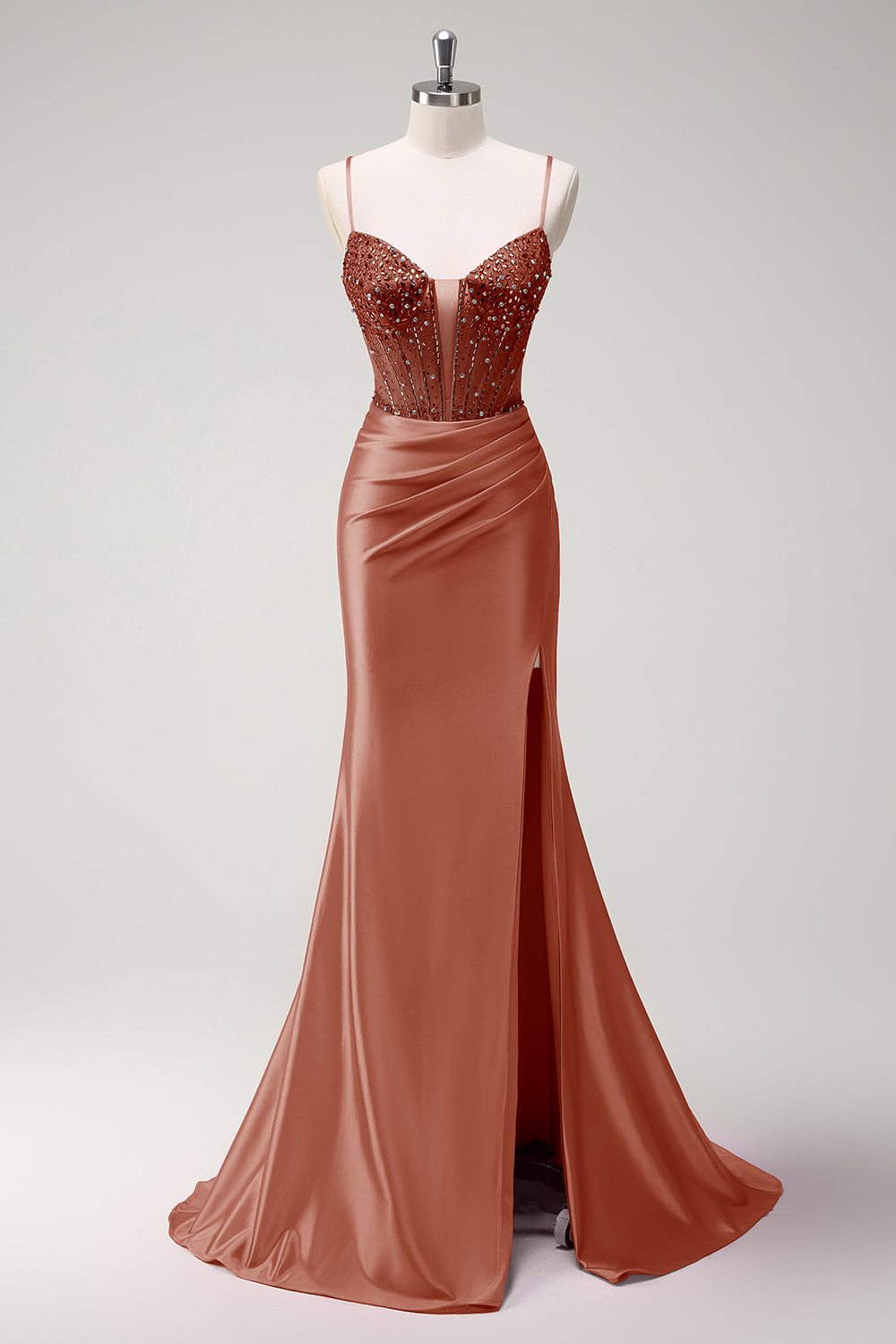 WEDTREND Women Sparkly Fuchsia Long Prom Dress with Lace Up Back Mermaid Beaded Corset Satin Evening Dress with Slit WEDTREND Women Sparkly Fuchsia Long Prom Dress with Lace Up Back Mermaid Beaded Corset Satin Evening Dress with Slit