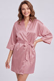 Burgundy Satin Robe - Getting Ready Robe for Brides & Bridesmaids