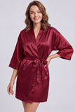 Burgundy Satin Robe - Getting Ready Robe for Brides & Bridesmaids