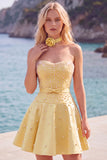 Fuchsia Sweetheart A Line Pearl Homecoming Dress with Choker