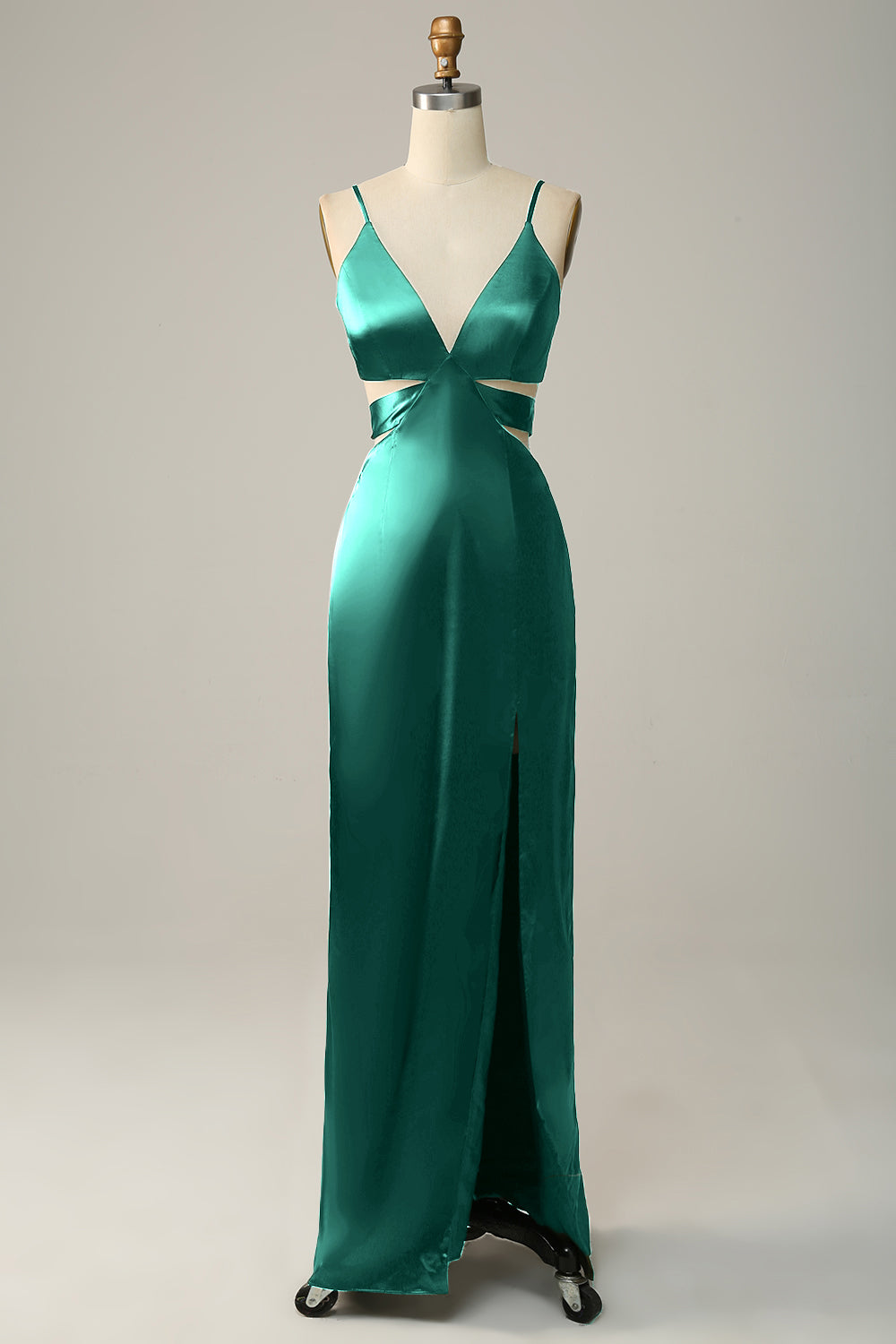 Wedtrend Women Dark Green Bridesmaid Dress Sheath Spaghetti Straps