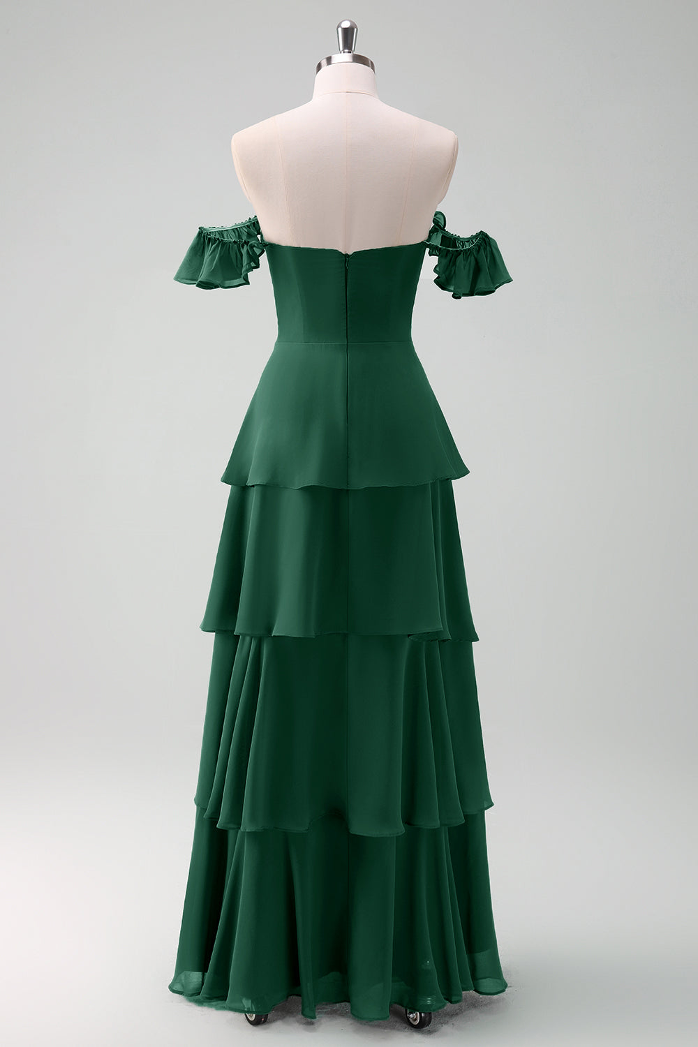 off the shoulder dress with ruffles at the bottom Lisette Ruffle Off Shoulder Gown