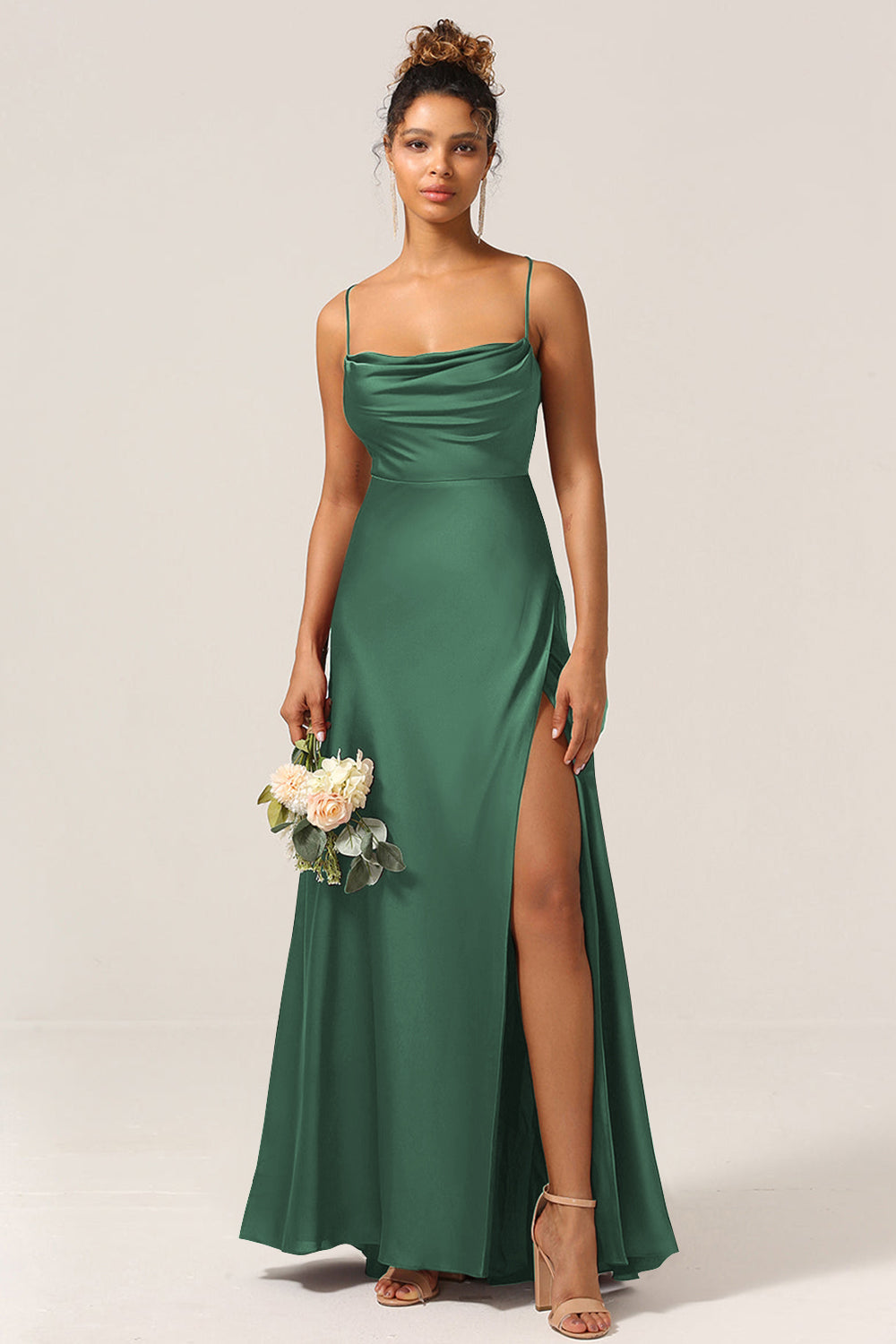 Wedtrend Women Long Bridesmaid Dress A-Line Sweetheart Tiered Floor Length Chiffon Wedding Party Dress, Dark Green