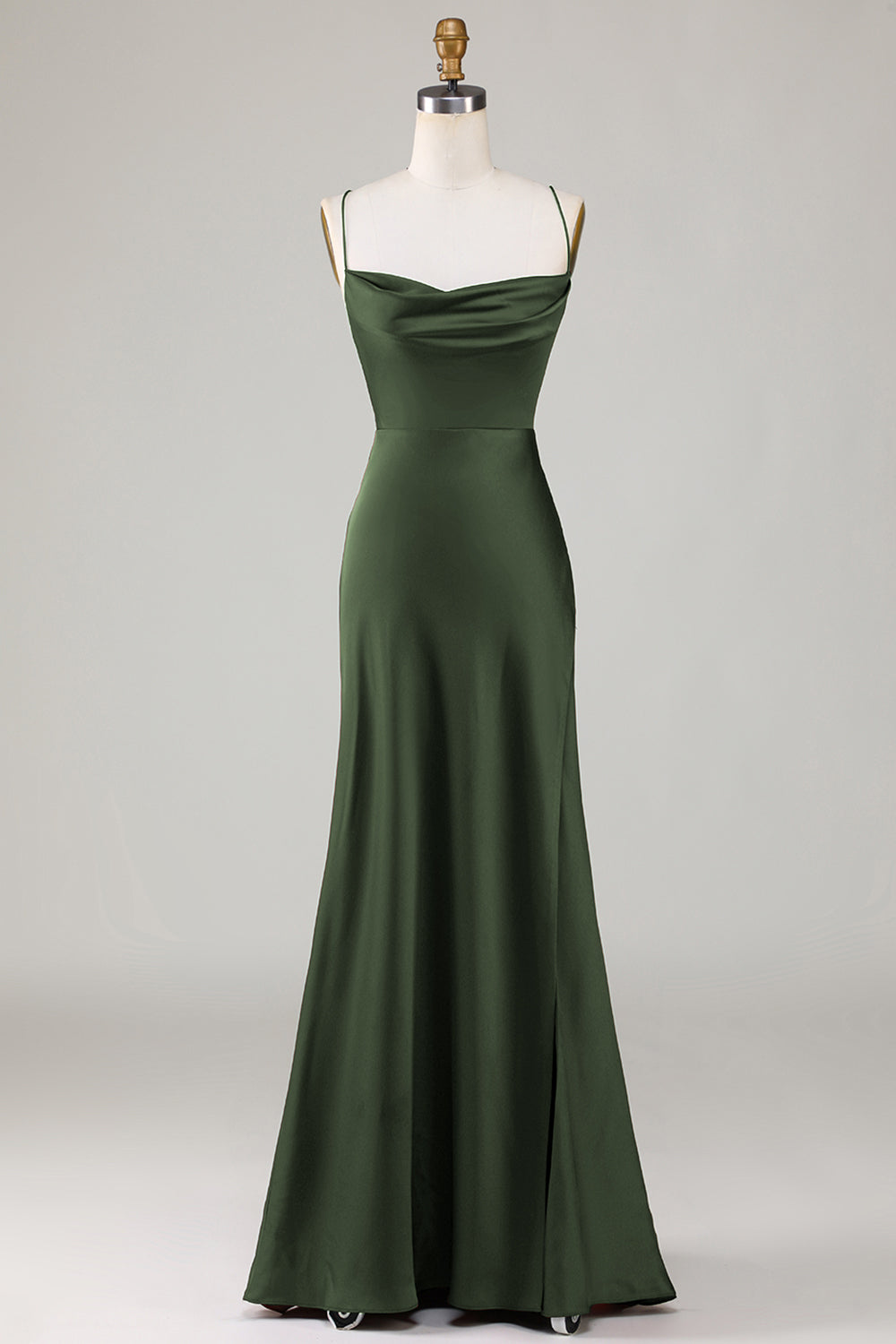 Wedtrend Women Bridesmaid Dress A-Line Spaghetti Straps Sleeveless Satin Maxi Dress With Slit WEDTREND Wedtrend Women Bridesmaid Dress A-Line Spaghetti Straps Sleeveless Satin Maxi Dress With Slit WEDTREND