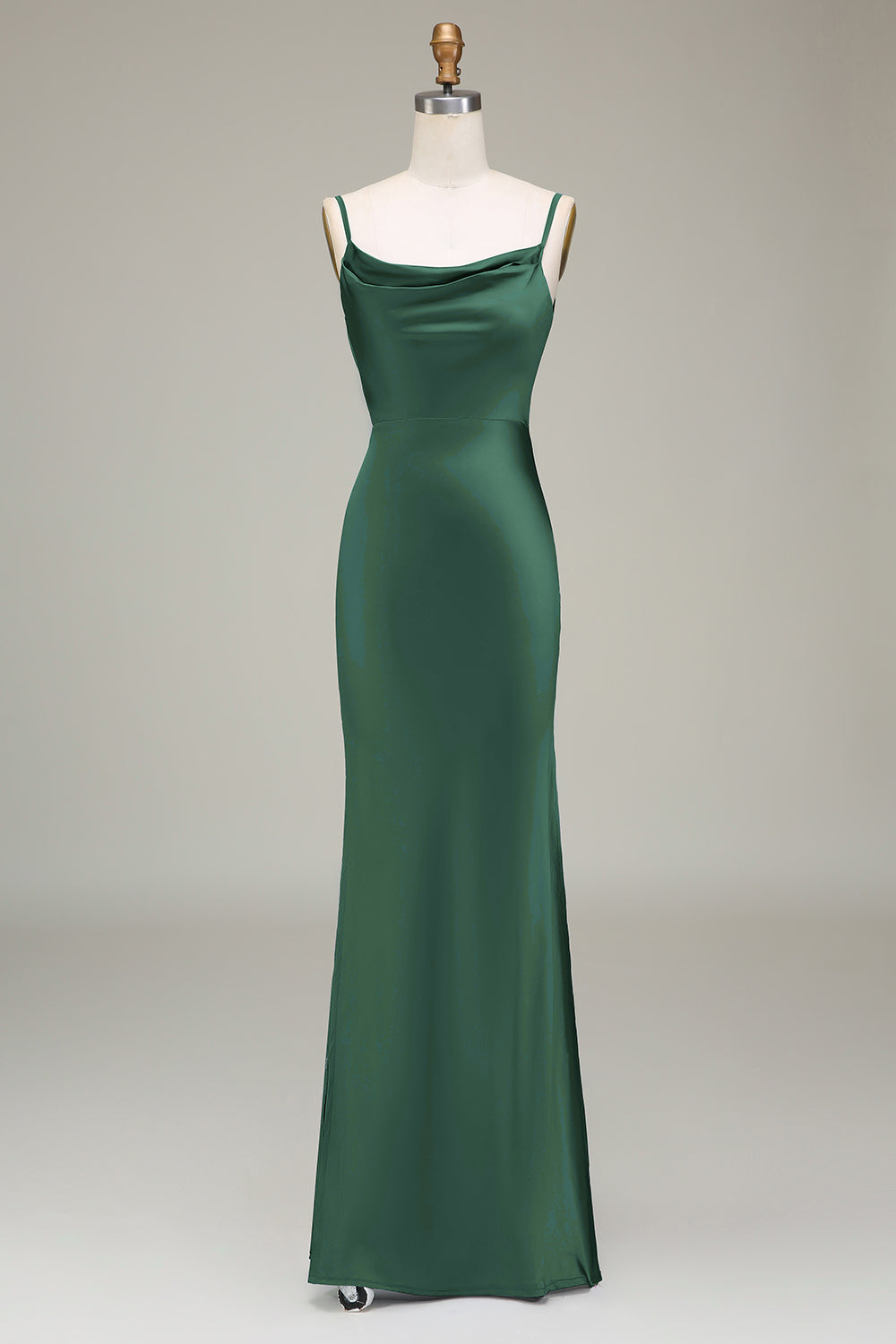 WEDTREND Women Dark Green Bridesmaid Dress Sheath Spaghetti Straps Long Satin Wedding Guest Dress WEDTREND Women Dark Green Bridesmaid Dress Sheath Spaghetti Straps Long Satin Wedding Guest Dress
