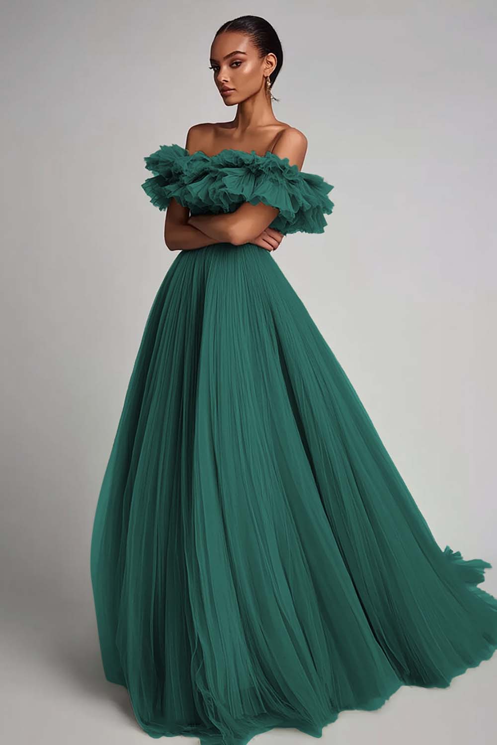 dark green and black formal dress dark green dress with long sleeves Luxury Emerald Green Feathers Black Evening Dress Long Sleeves SS457