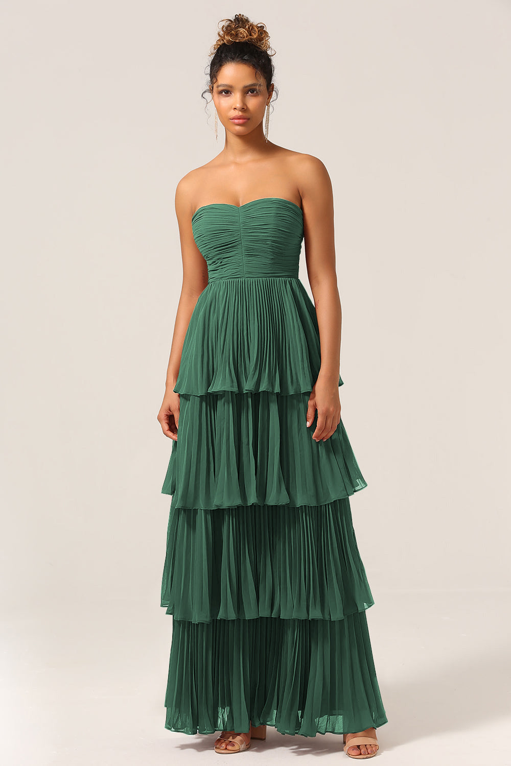 warehouse green pleated dress WAREHOUSE Micro Pleat Tiered Midi Dress
