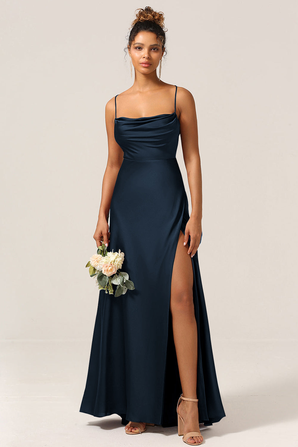 navy blue satin bridesmaid dresses Azazie Jesaphine Ready to Ship Dark Metallic a showstopping bridesmaid dress for a glamorous wedding. Lulus | Navy Satin Sleeveless