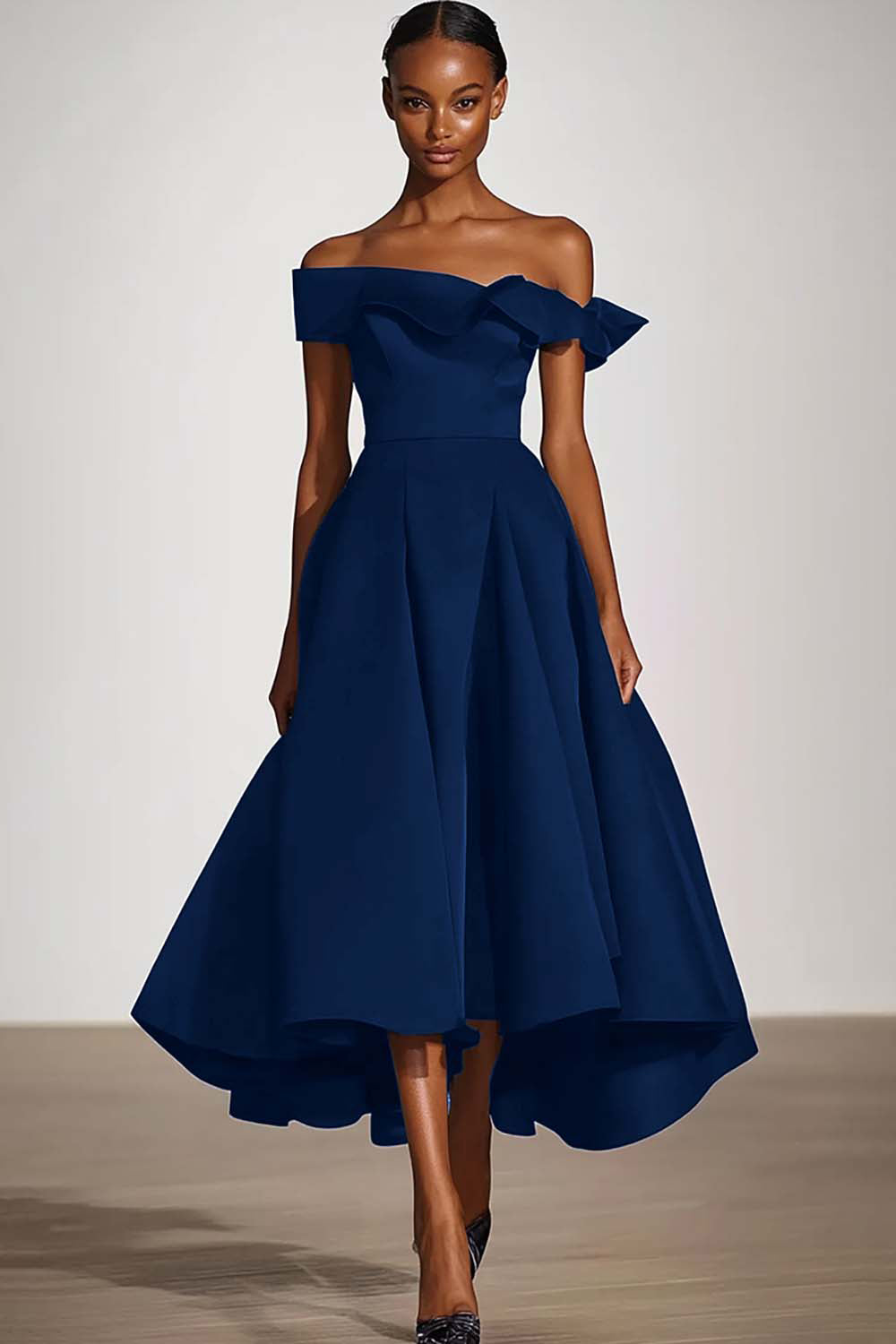 WEDTREND Women Off The Shoulder Formal Dress Black A Line Midi Vintage Cocktail Dress WEDTREND Women Off The Shoulder Formal Dress Black A Line Midi Vintage Cocktail Dress