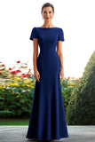 Black Bateau Neck A Line Mother Of The Bride Dress