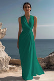 White A Line V-Neck Ruched Engagement Dress