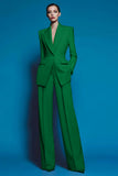 Red Notched Lapel 2 Piece Women Suits with Pockets