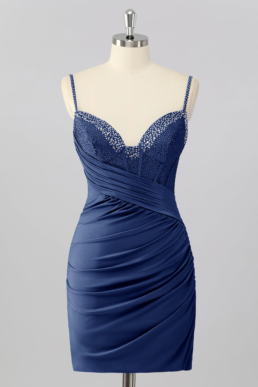 WEDTREND Women Beaded Mini Royal Blue Homecoming Dress Bodycon Corset Ruched Spaghetti Straps Cocktail Dress WEDTREND Women Beaded Mini Royal Blue Homecoming Dress Bodycon Corset Ruched Spaghetti Straps Cocktail Dress