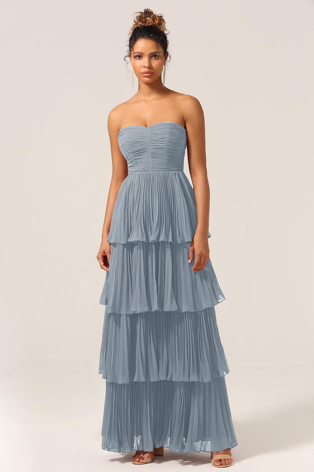 Wedtrend Women Long Bridesmaid Dress A-Line Sweetheart Tiered Floor Length Chiffon Wedding Party Dress WEDTREND Wedtrend Women Long Bridesmaid Dress A-Line Sweetheart Tiered Floor Length Chiffon Wedding Party Dress WEDTREND