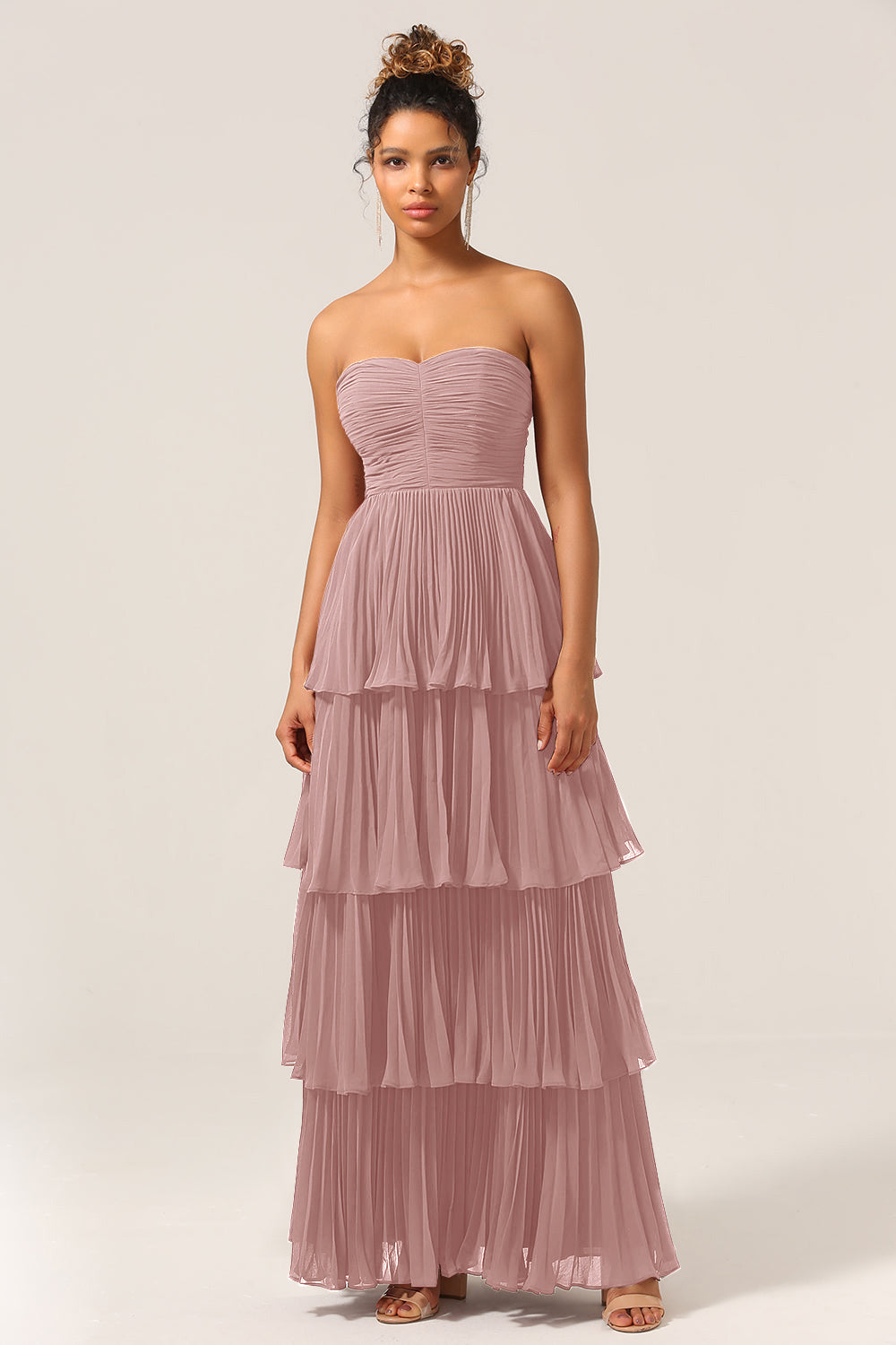 Wedtrend Women Long Bridesmaid Dress A-Line Sweetheart Tiered Floor Length Chiffon Wedding Party Dress WEDTREND Wedtrend Women Long Bridesmaid Dress A-Line Sweetheart Tiered Floor Length Chiffon Wedding Party Dress WEDTREND