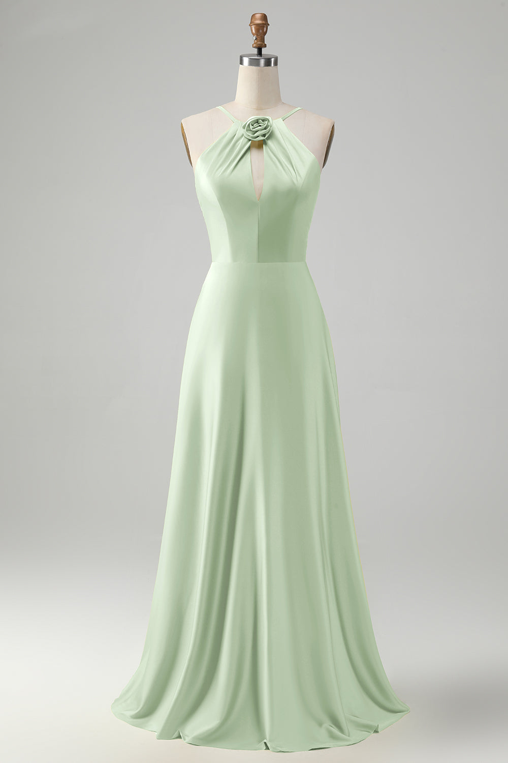 Wedtrend Women Stylish Yellow Bridesmaid Dress with Flower A Line Halter Pleated Long Wedding Party Guest Dress WEDTREND Wedtrend Women Stylish Yellow Bridesmaid Dress with Flower A Line Halter Pleated Long Wedding Party Guest Dress WEDTREND