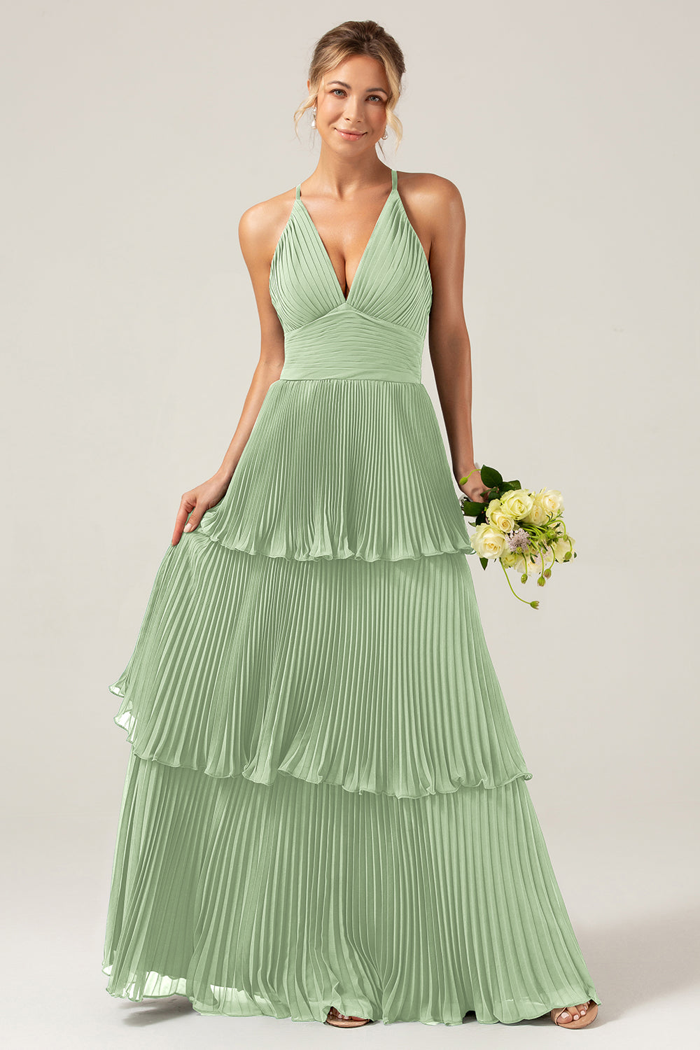 Wedtrend Women Dark Green Bridesmaid Dress A-Line Halter Tiered Floor Length Chiffon Long Wedding Party Dress WEDTREND Wedtrend Women Dark Green Bridesmaid Dress A-Line Halter Tiered Floor Length Chiffon Long Wedding Party Dress WEDTREND