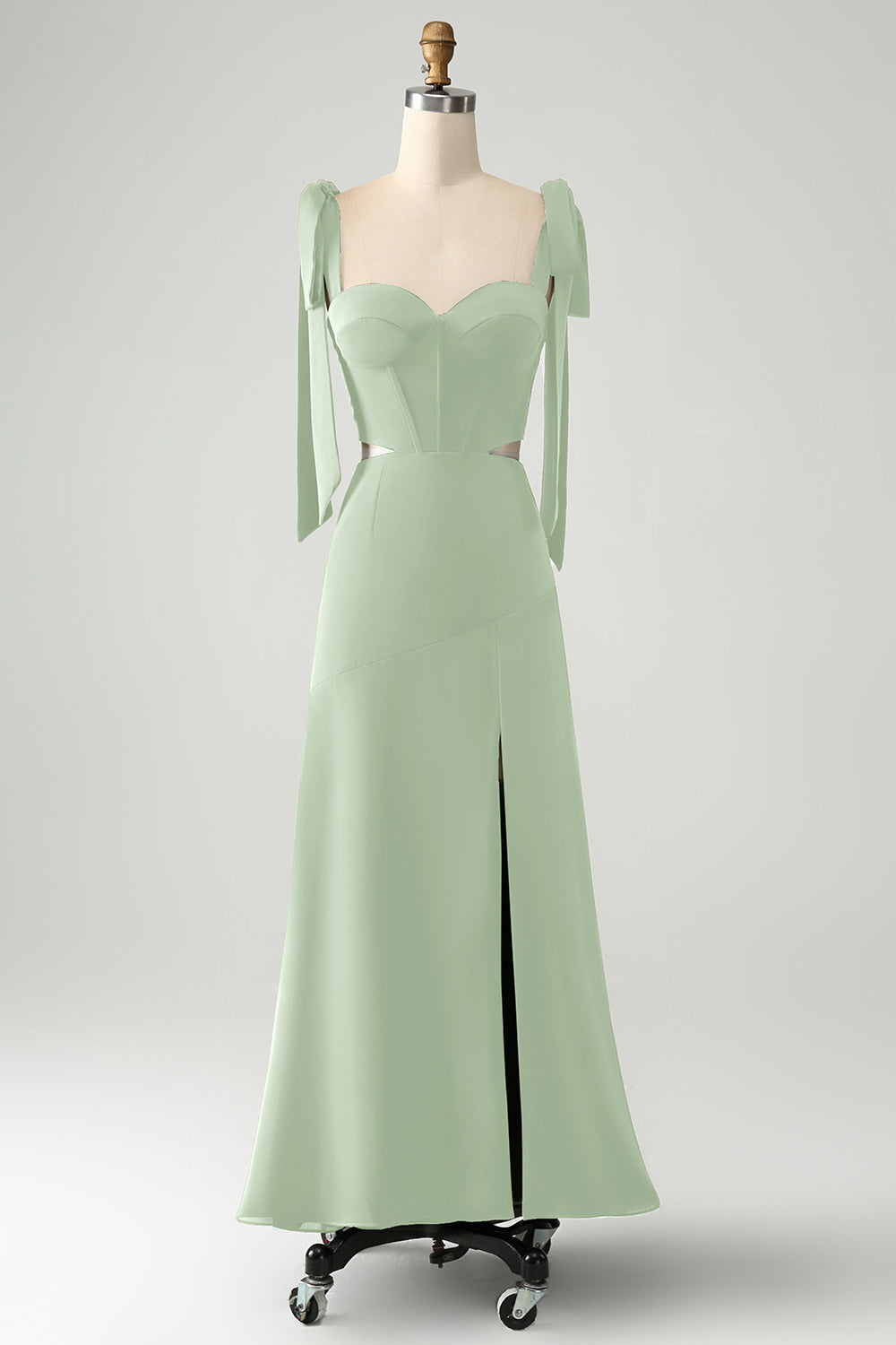 Wedtrend Women Olive Wedding Guest Dress Spaghetti Straps Corset A Line Bridesmaid Dress with Slit, Dusty Sage / US2 Wedtrend Women Olive Wedding Guest Dress Spaghetti Straps Corset A Line Bridesmaid Dress with Slit, Dusty Sage / US2
