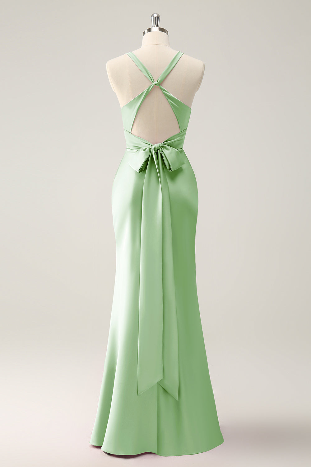 Wedtrend Women Elegant Sage Bridesmaid Dress Mermaid Deep V Neck Pleated Backless long Dress with Lace Up Back WEDTREND Wedtrend Women Elegant Sage Bridesmaid Dress Mermaid Deep V Neck Pleated Backless long Dress with Lace Up Back WEDTREND