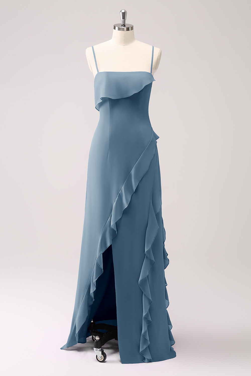 Wedtrend Women Sheath Bridesmaid Dress with Slit Spaghetti Straps Ruffle Long Wedding Party Guest Dress WEDTREND Wedtrend Women Sheath Bridesmaid Dress with Slit Spaghetti Straps Ruffle Long Wedding Party Guest Dress WEDTREND