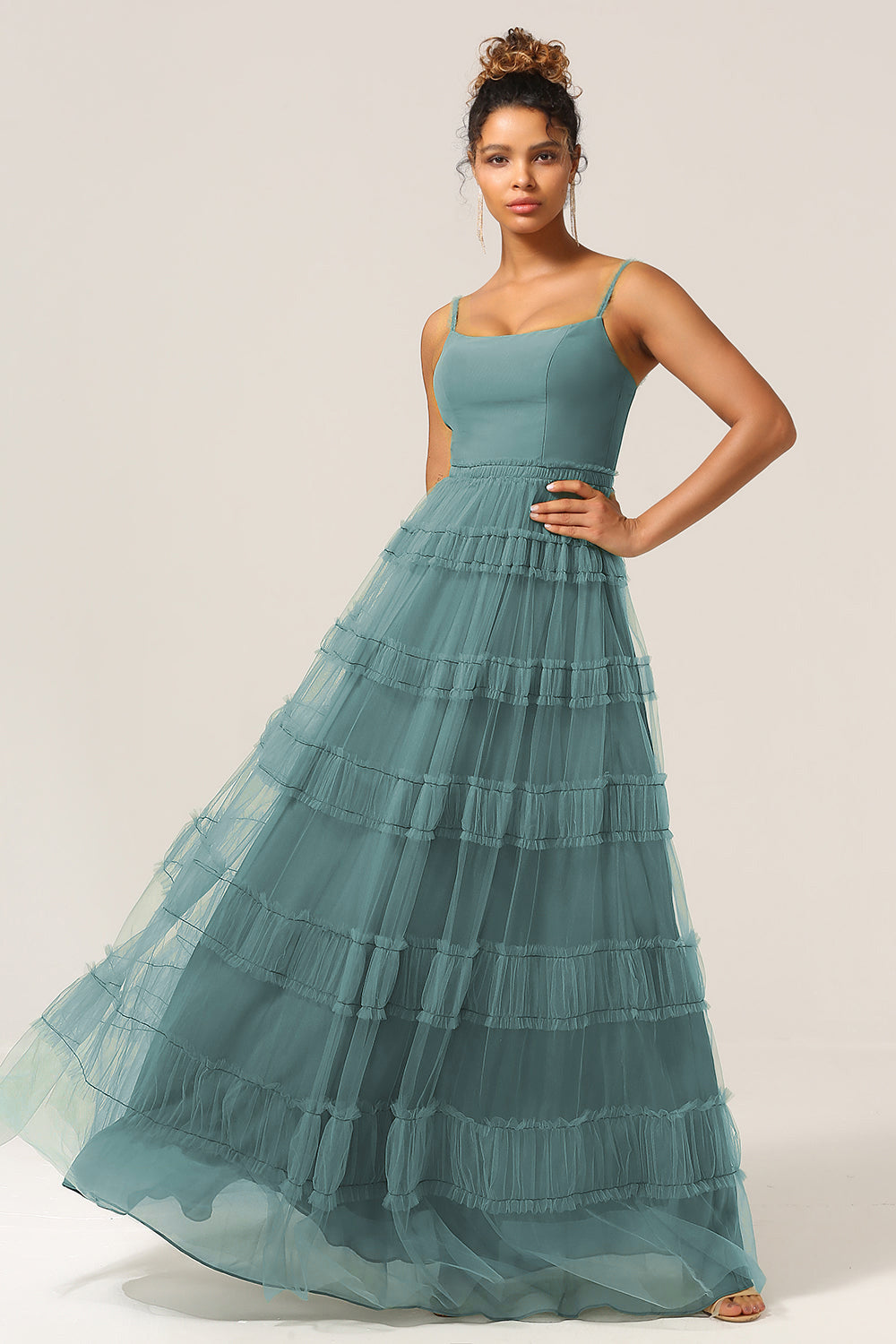 peacock wedding bridesmaid dresses Leely Women Peacock Blue A-Line Chiffon Long Mother of the Bride Dress with Lace High Neck Long Sleeves Wedding Guest Dress