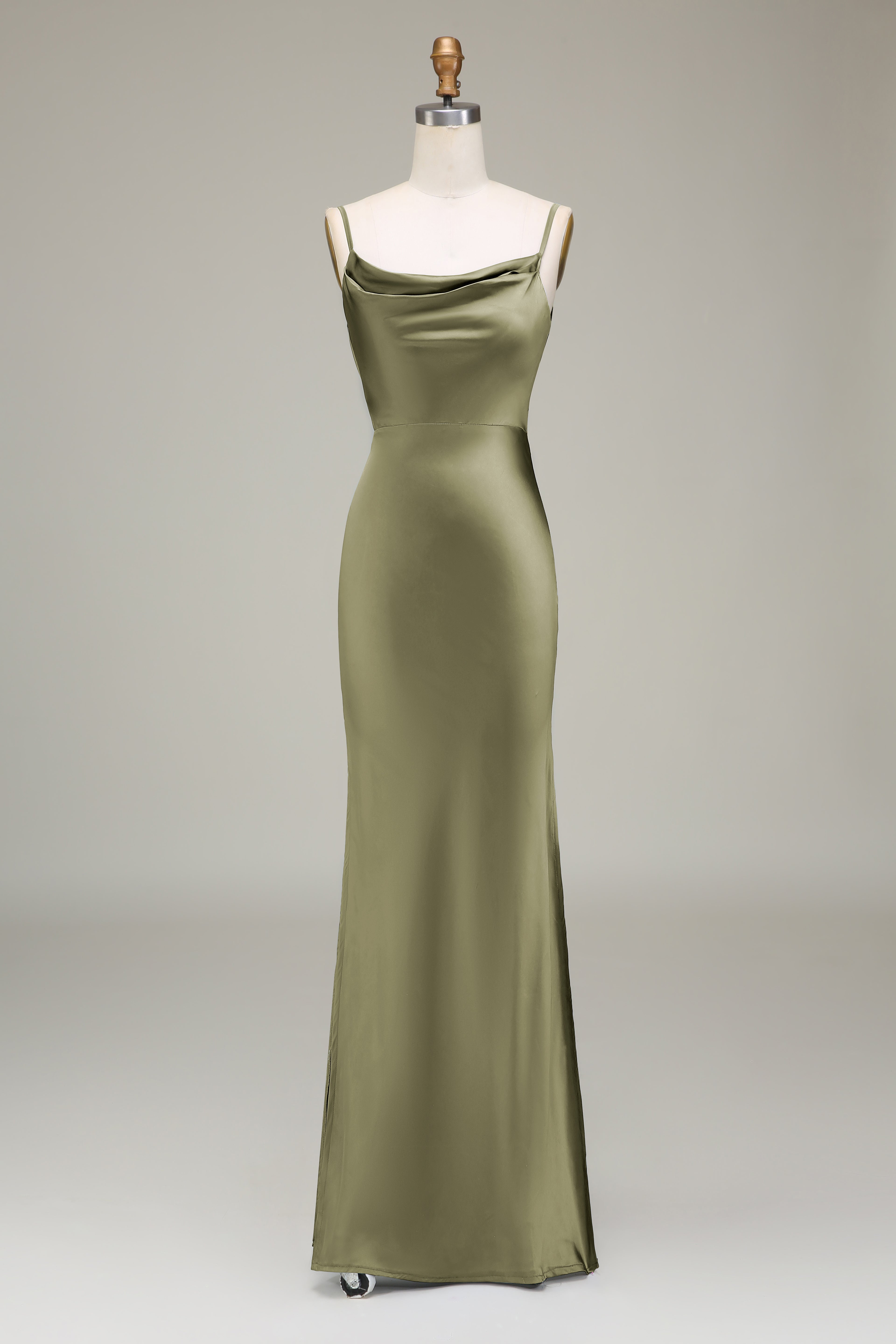 WEDTREND Women Dark Green Bridesmaid Dress Sheath Spaghetti Straps Long Satin Wedding Guest Dress WEDTREND Women Dark Green Bridesmaid Dress Sheath Spaghetti Straps Long Satin Wedding Guest Dress