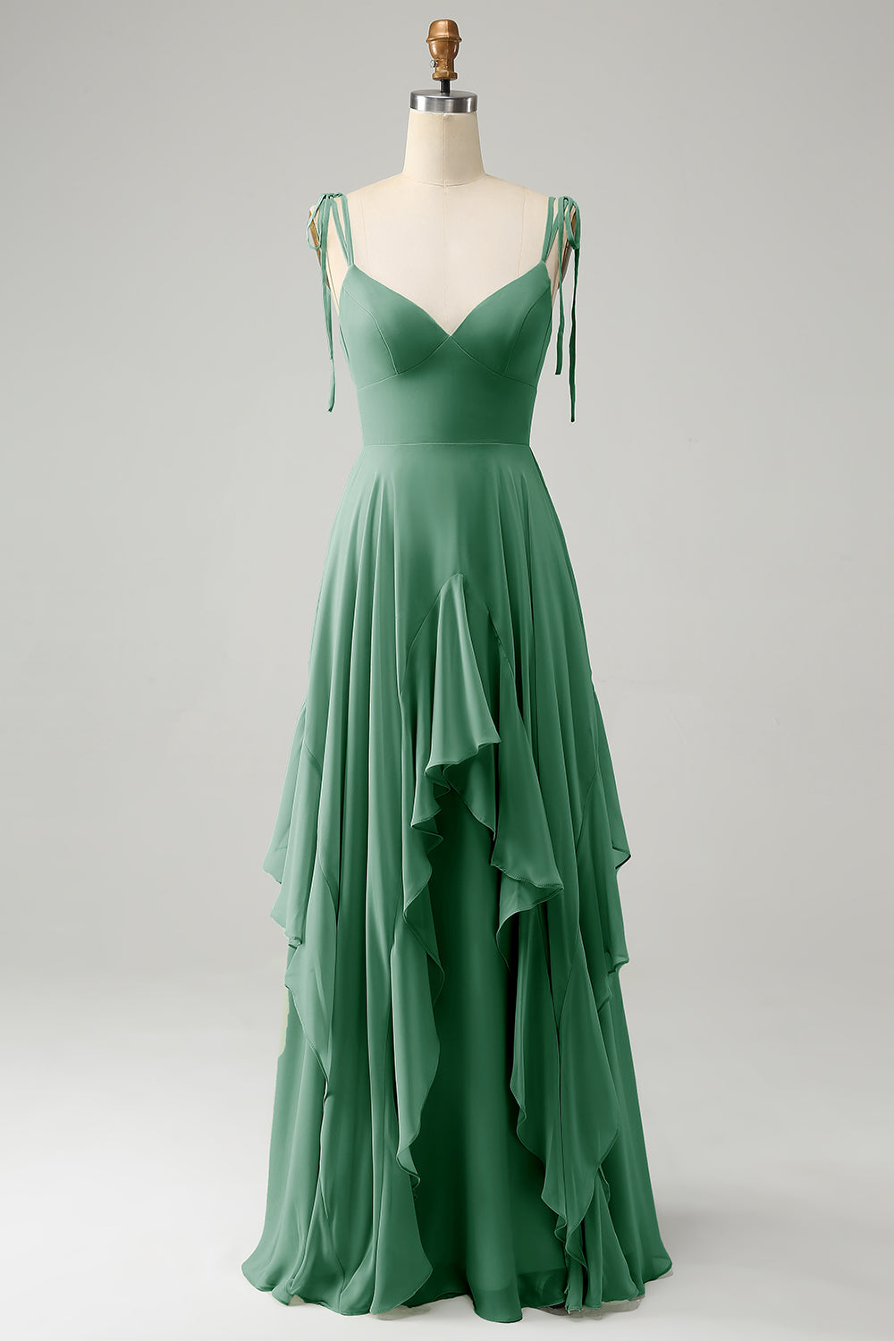 Wedtrend Women Eucalyptus Bridesmaid Dress with Ruffles A Line Spaghetti Straps Chiffon Long Wedding Party Dress WEDTREND Wedtrend Women Eucalyptus Bridesmaid Dress with Ruffles A Line Spaghetti Straps Chiffon Long Wedding Party Dress WEDTREND