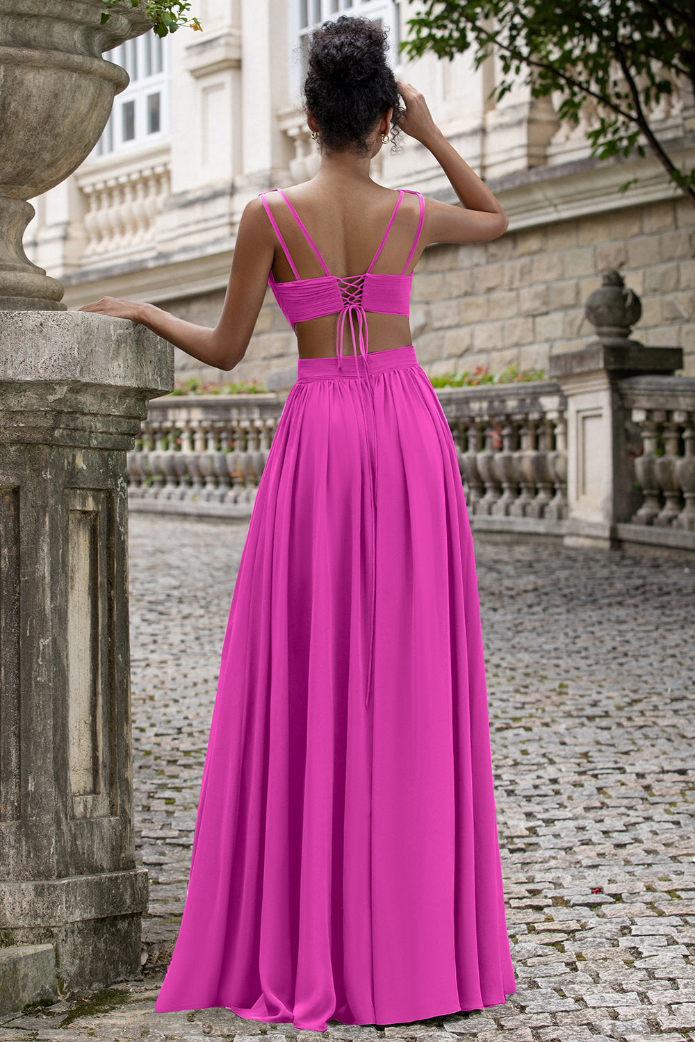 Wedtrend Women Ink Blue Wedding Party Guest Dress A Line V Neck Pleated Backless Chiffon Maxi Dress with Lace Up Back WEDTREND Wedtrend Women Ink Blue Wedding Party Guest Dress A Line V Neck Pleated Backless Chiffon Maxi Dress with Lace Up Back WEDTREND