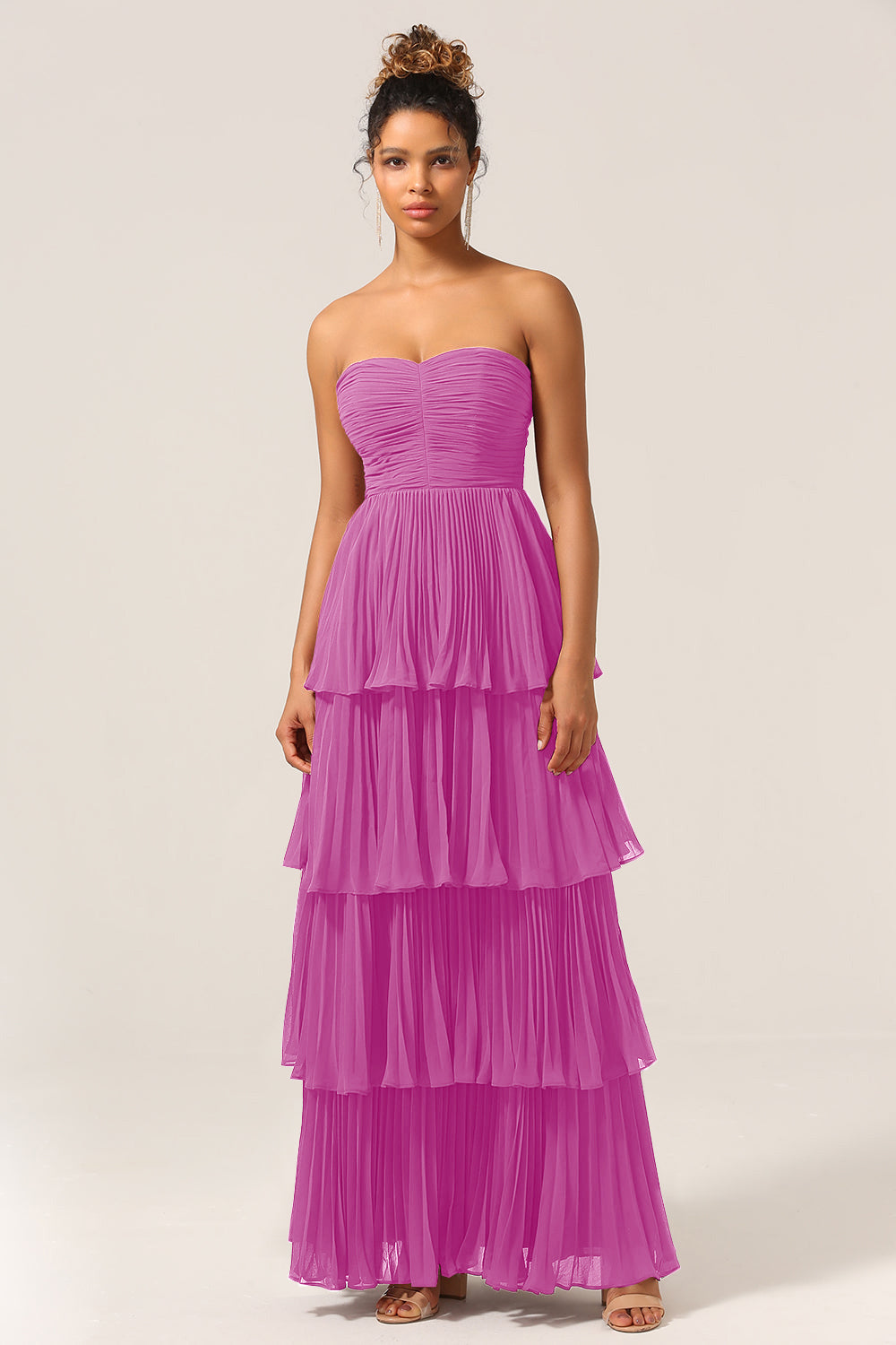 Wedtrend Women Long Bridesmaid Dress A-Line Sweetheart Tiered Floor Length Chiffon Wedding Party Dress WEDTREND Wedtrend Women Long Bridesmaid Dress A-Line Sweetheart Tiered Floor Length Chiffon Wedding Party Dress WEDTREND