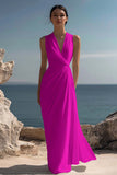 White A Line V-Neck Ruched Engagement Dress