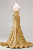 Royal Blue Strapless Sequin Corset Beaded Mermaid Long Prom Dress with 3D Flowers