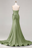 Royal Blue Strapless Sequin Corset Beaded Mermaid Long Prom Dress with 3D Flowers