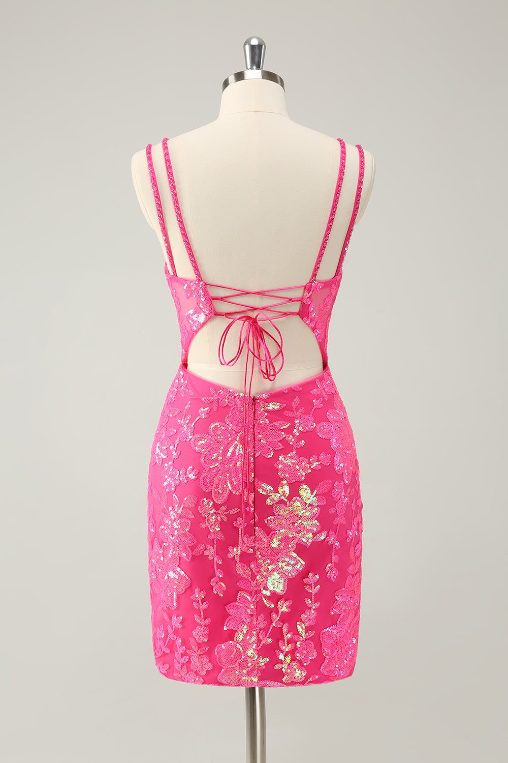 Wedtrend Women Gorgeous Hot Pink Homecoming Dress with Lace Up Back Spaghetti Straps Tight Glittler Short Cocktail Party Dress WEDTREND Wedtrend Women Gorgeous Hot Pink Homecoming Dress with Lace Up Back Spaghetti Straps Tight Glittler Short Cocktail Party Dress WEDTREND