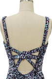 Classy Royal Blue Sheath V Neck Sequin Fitted Short Homecoming Dress