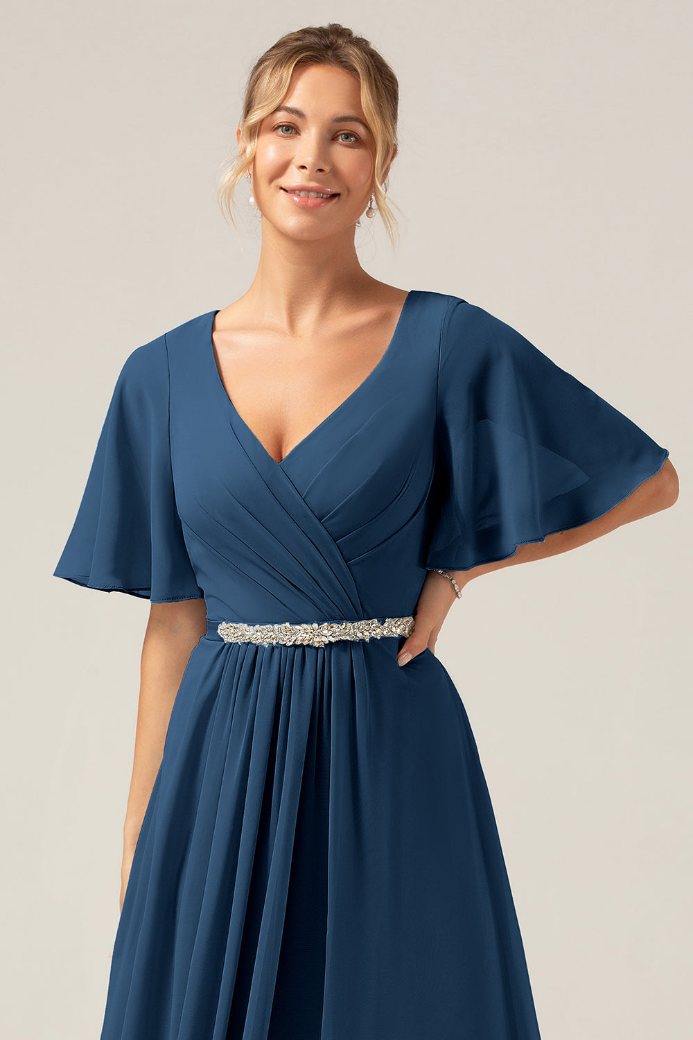 navy mother of the bride dress short Elegant Navy Blue Knee-Length Wedding outfits for mothers for Wedding Party