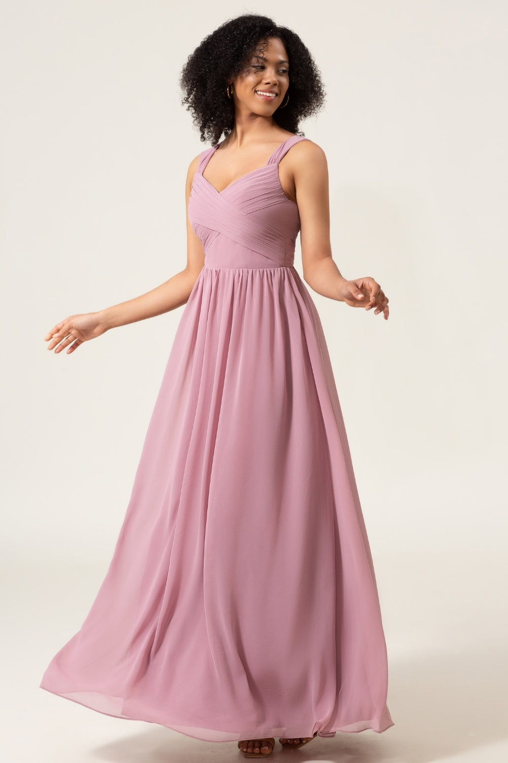 Chiffon dusty rose dress shop