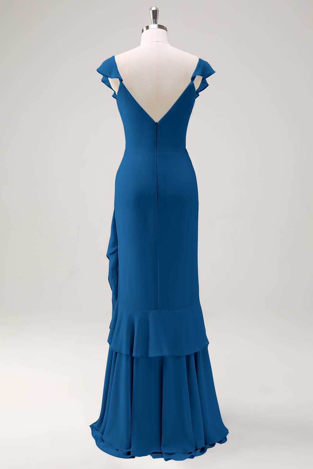 Wedtrend Women Dusty Sage Bridesmaid Dress with Ruffles Sheath V Neck Open Back Chiffon Long Wedding Party Dress WEDTREND Wedtrend Women Dusty Sage Bridesmaid Dress with Ruffles Sheath V Neck Open Back Chiffon Long Wedding Party Dress WEDTREND