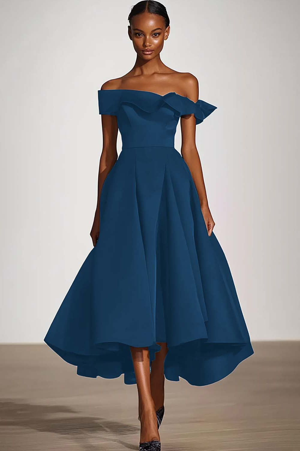 WEDTREND Women Off The Shoulder Formal Dress Black A Line Midi Vintage Cocktail Dress WEDTREND Women Off The Shoulder Formal Dress Black A Line Midi Vintage Cocktail Dress