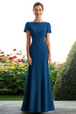 Black Bateau Neck A Line Mother Of The Bride Dress