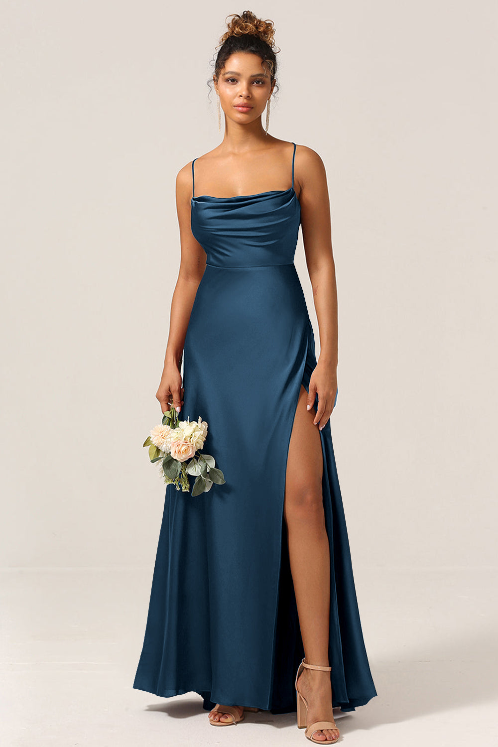 floor length satin bridesmaid dresses Pearl Pink Satin Bridesmaid Dress Mermaid Floor-Length