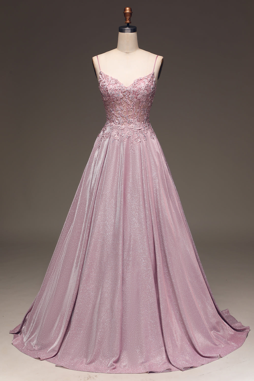 WEDTREND Women Sparkly Blush Long Prom Dress A Line Beaded Applique Long Prom Dress With Pocket WEDTREND Women Sparkly Blush Long Prom Dress A Line Beaded Applique Long Prom Dress With Pocket