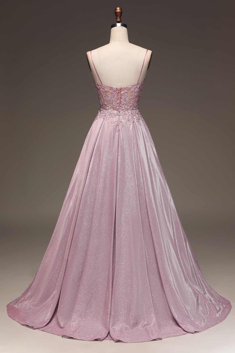 WEDTREND Women Sparkly Blush Long Prom Dress A Line Beaded Applique Long Prom Dress With Pocket WEDTREND Women Sparkly Blush Long Prom Dress A Line Beaded Applique Long Prom Dress With Pocket