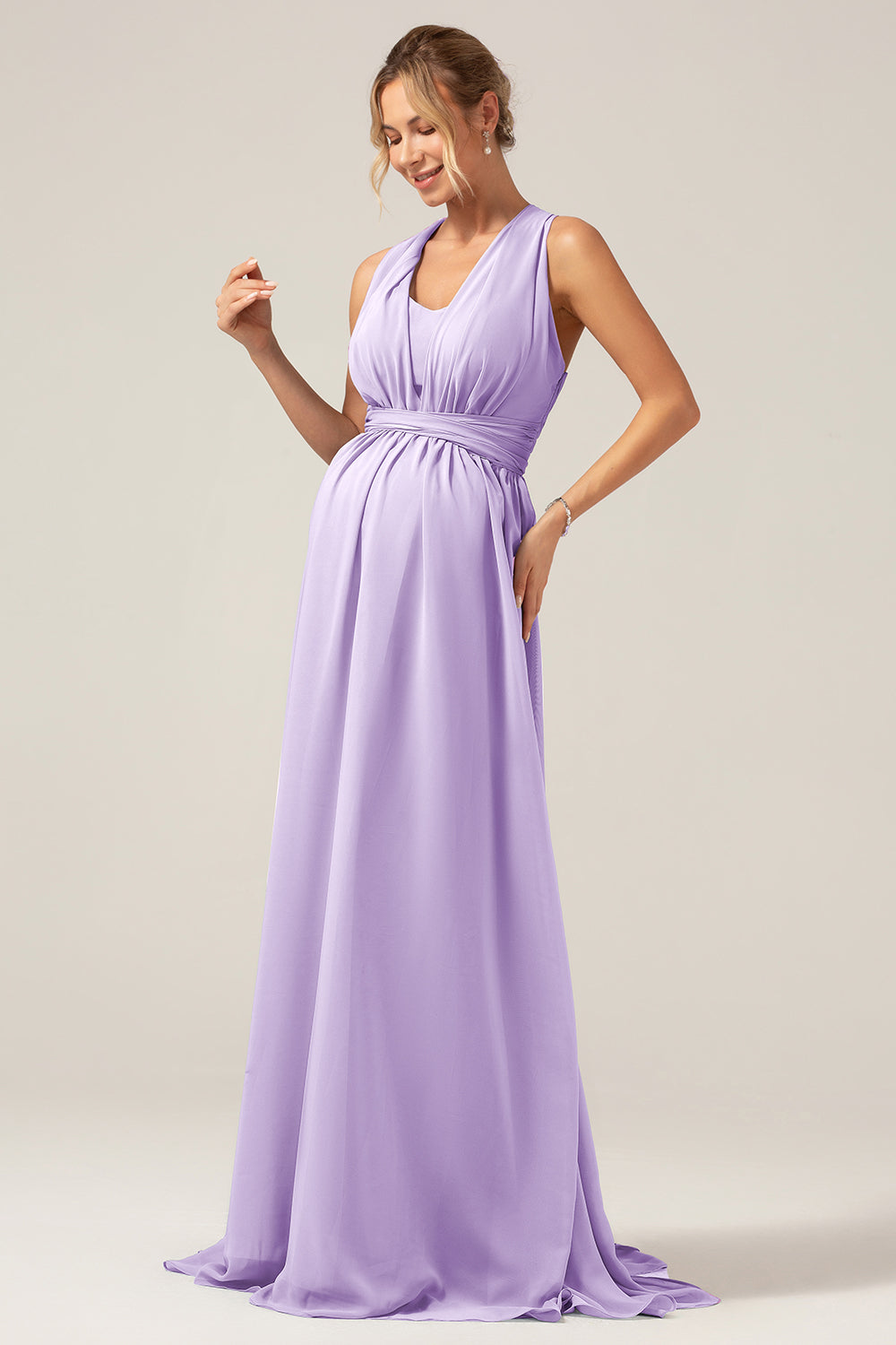 Wedtrend Women Maternity Bridesmaid Dress A Line Chiffon Convertible Dusty Blue Wedding Party Dress WEDTREND Wedtrend Women Maternity Bridesmaid Dress A Line Chiffon Convertible Dusty Blue Wedding Party Dress WEDTREND