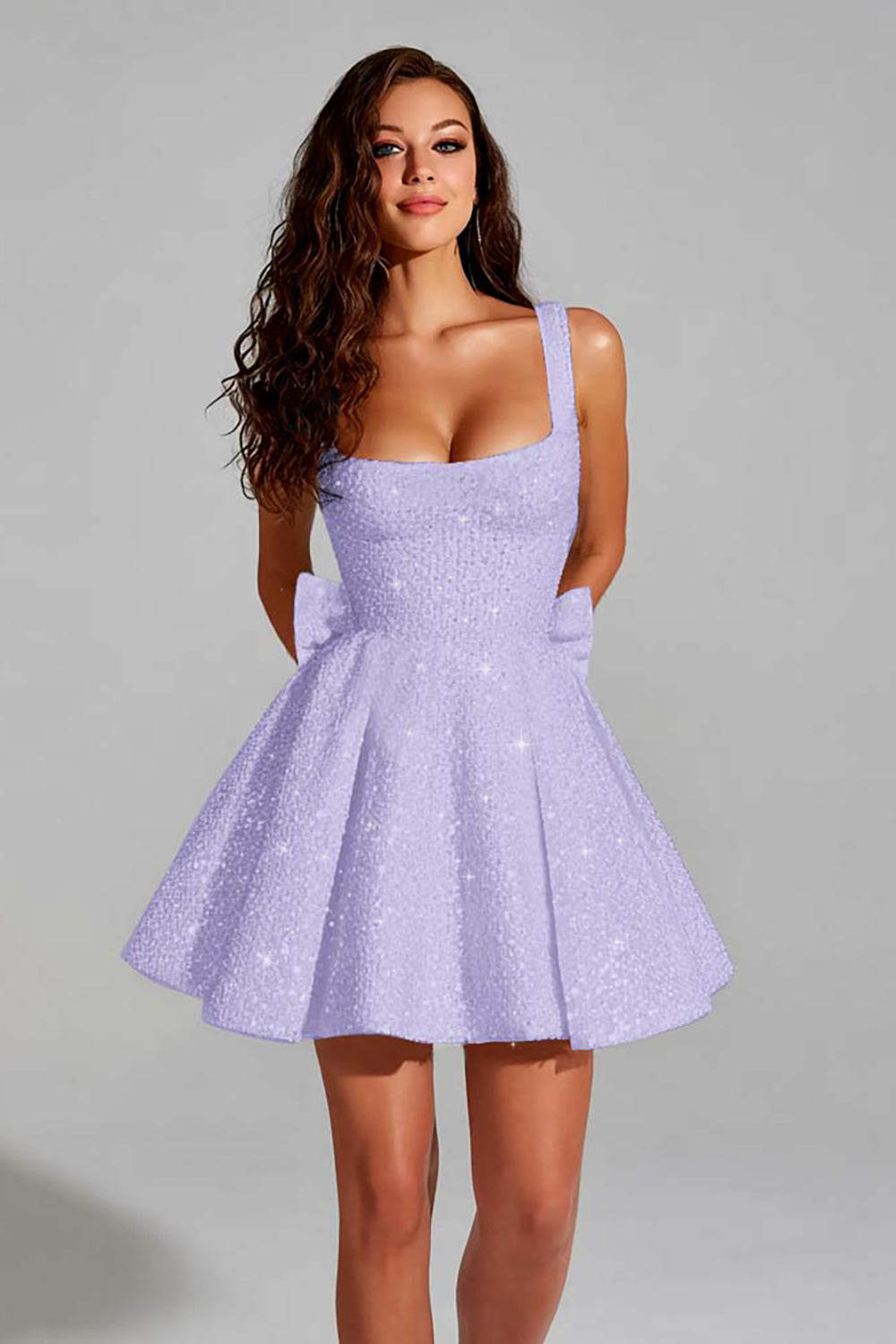 WEDTREND Women Red A-Line Homecoming Dress Square Neck Sleeveless Cute Bowed Cocktail Dress WEDTREND Women Red A-Line Homecoming Dress Square Neck Sleeveless Cute Bowed Cocktail Dress