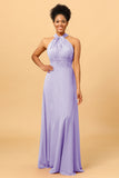 A Line Convertible Floor-Length Chiffon Bridesmaid Dress