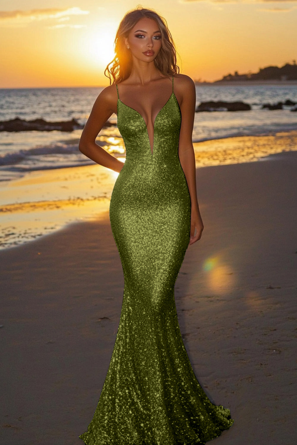 WEDTREND Women Sparkly Gold Formal Dress Backless Mermaid Spaghetti Straps Sequined Long Gala Dress WEDTREND Women Sparkly Gold Formal Dress Backless Mermaid Spaghetti Straps Sequined Long Gala Dress