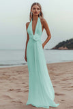 White A Line V-Neck Engagement Dress With 3D Flowers