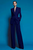 Red Notched Lapel 2 Piece Women Suits with Pockets